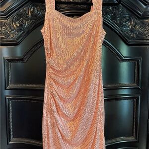 NWT- Cocktail Sequin Dress in Champagne